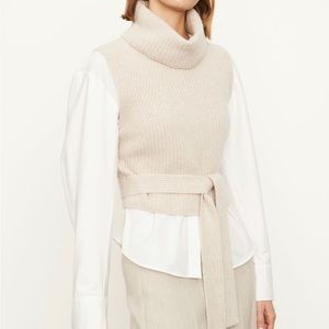Vince Tie Waist Turtleneck Sweater Vest, size L, never worn